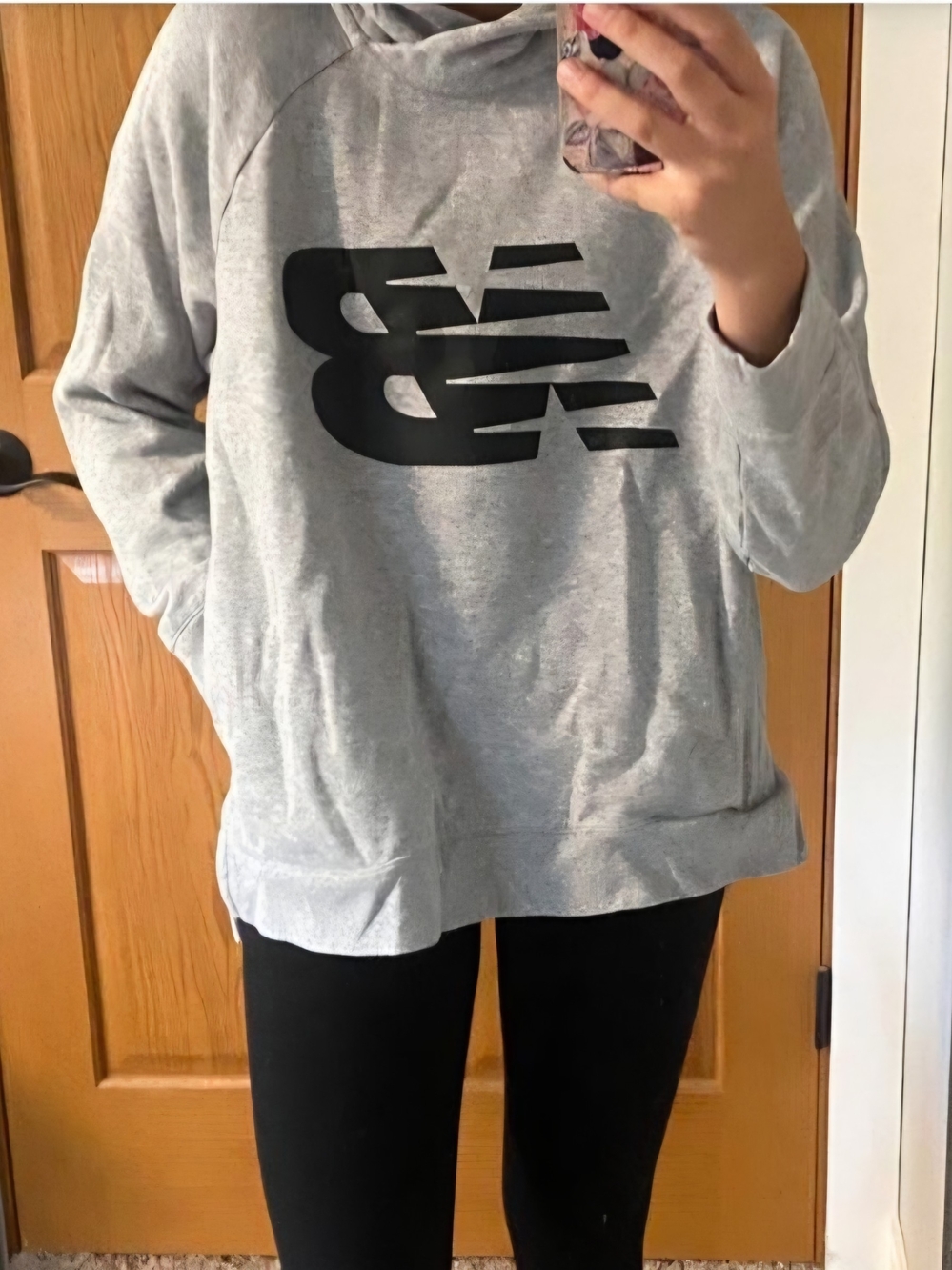 New Balance Light Gray Logo Pullover